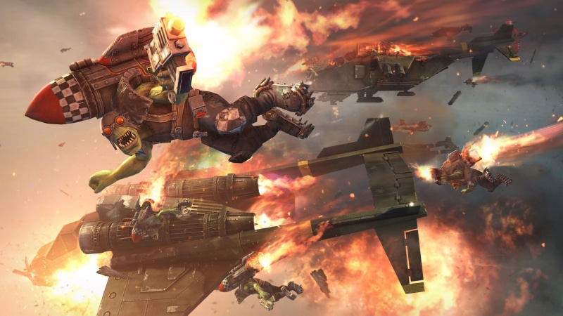 marines, orks, 1080P, space