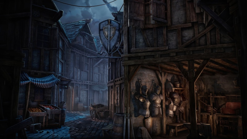 medieval, armor, Otto Ostera, 1080P, blacksmith, Age Of Empires, city, road