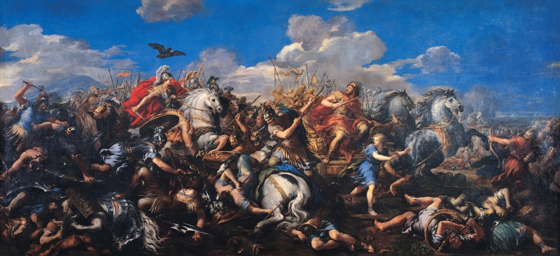 painting, 2K, Pietro da Cortona, Battle of Alexander versus Darius, Alexander the Great, Alexander, classic art