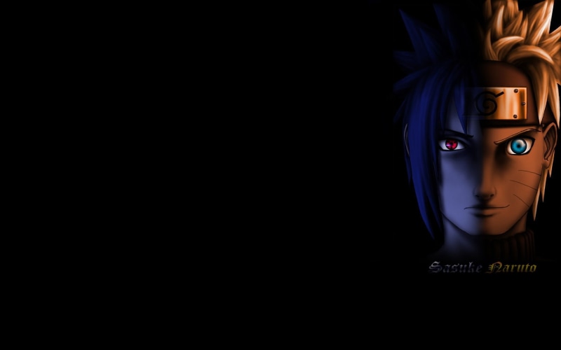 versus, vs, Naruto, art, Sasuke, Black, shippuden, 720P, anime, hd