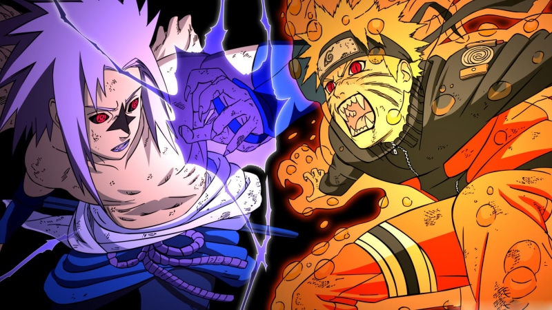 1080P, naruto Kyubi, sasuke, versus