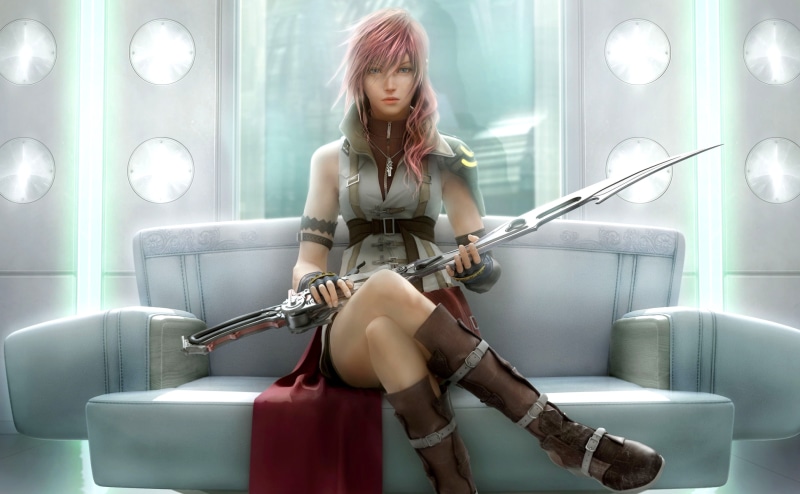young women, young adult, orphans, Games, 4K, hair, females, indoors, beautiful woman, sitting, lighting, women, seat, full length, ffxiii