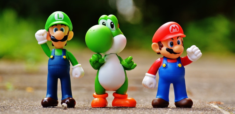nes, 5K, offspring, super mario, males, super mario bros, mario, luigi, human representation, childhood, game console, funny, multi colored, yoshi, figurine