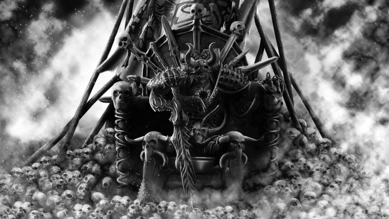 throne, 1920x1080, games, khorne, artwork, 1080P, warhammer 40000, warhammer, warhammer 40k, skull