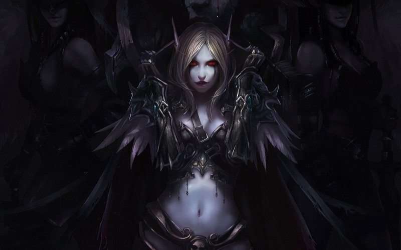 artwork, abstract, elves, video, navel, games, art, Video Games, women, sylvanas, 1080P, war, warcraft, hd, fantasy, world, windrunner