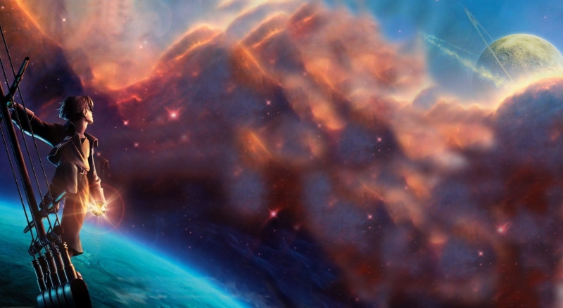 galaxy, motion, treasure planet, planet, fire - natural phenomenon, star - space, character, long exposure, outdoors, Cartoons, night, burning, sky, water