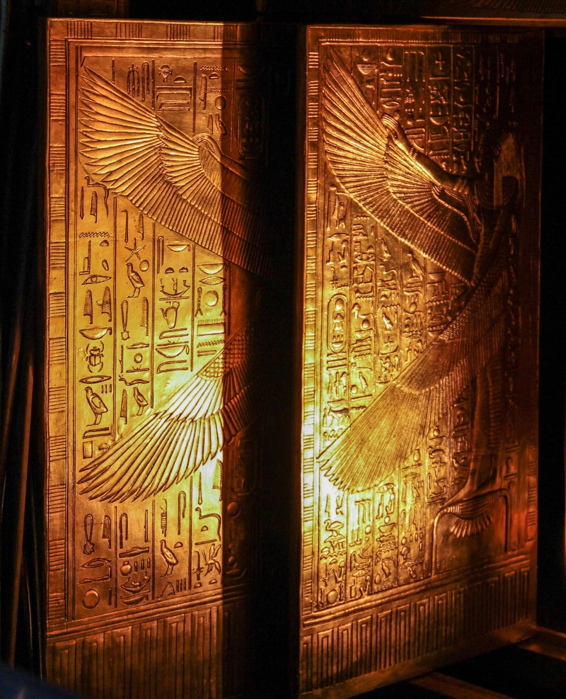 architecture, no people, auto post production filter, gold, wall, luxor, golden, pattern, geometric shape, treasure, creativity, tutankhamun, pair, brown