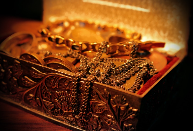 treasure, ring, money, gold, wealth, Chain, 4K