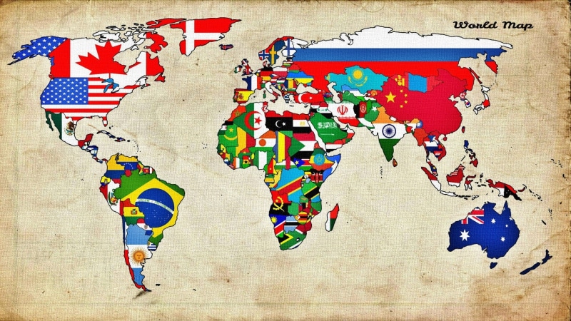 1080P, flag, countries, world, map, world map