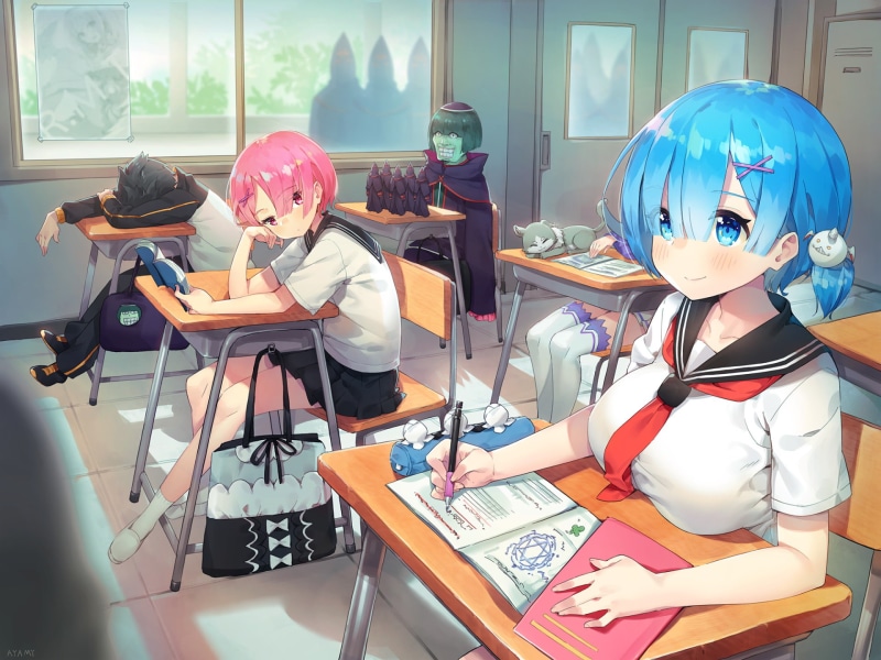 representation, Pack (Re:ZERO), men, Re:ZERO -Starting Life in Another World-, reflection, Subaru Natsuki, art and craft, book, leisure activity, window