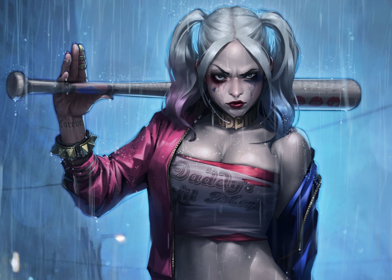 horror, plastic, 1080P, rain, holding, adult, females, fantasy, people, harley, human Face, characters, glass - material, toy, bit, waist up, heroes, women