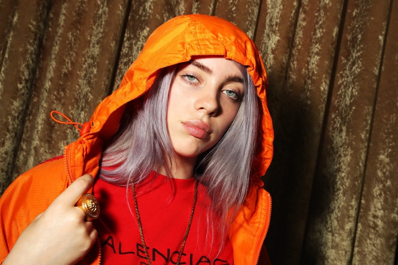 Singers, Billie Eilish, Singer, White Hair, 1080P, Hood, American, Blue Eyes