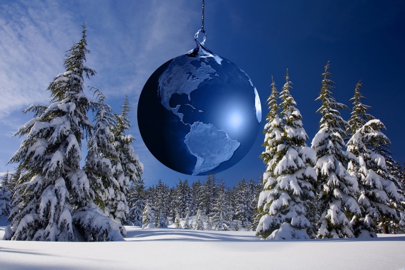 view of the world, international, symbol, frost, planet - space, winter magic, coniferous tree, snow, land, globalization, snowcapped mountain, frozen