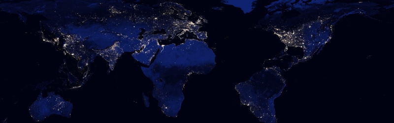 nature, illuminated, no people, 4K, black background, Lights, geology, Multiple Display, pattern, night, abstract, space, Continents, blue, studio shot