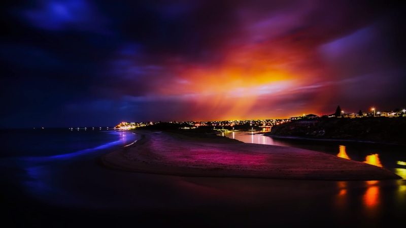 famous Place, twilight, 1080P, cityscape, no people, nature, lights, architecture, building exterior, night, scenics - nature, seashore, illuminated, reflection