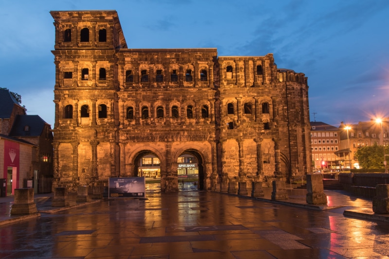 built Structure, 5K, europe, architecture And Buildings, illuminated, sky, famous Place, arch, the past, architecture, travel, Porta Nigra, cloud - sky