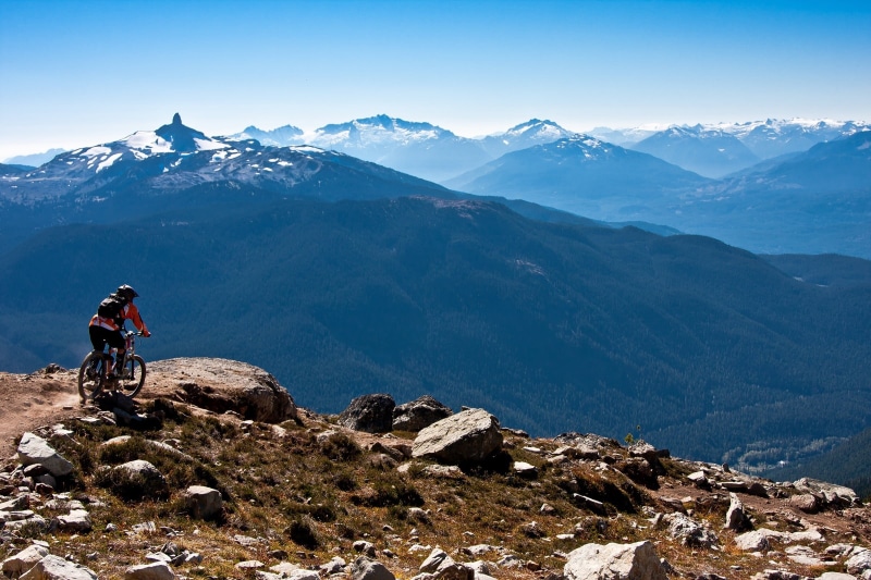 leisure activity, 1080P, adult, outdoors, cycling, landscape, mountain, scenics - nature, one person, men, snowcapped mountain, bicycle, recreation, fitness