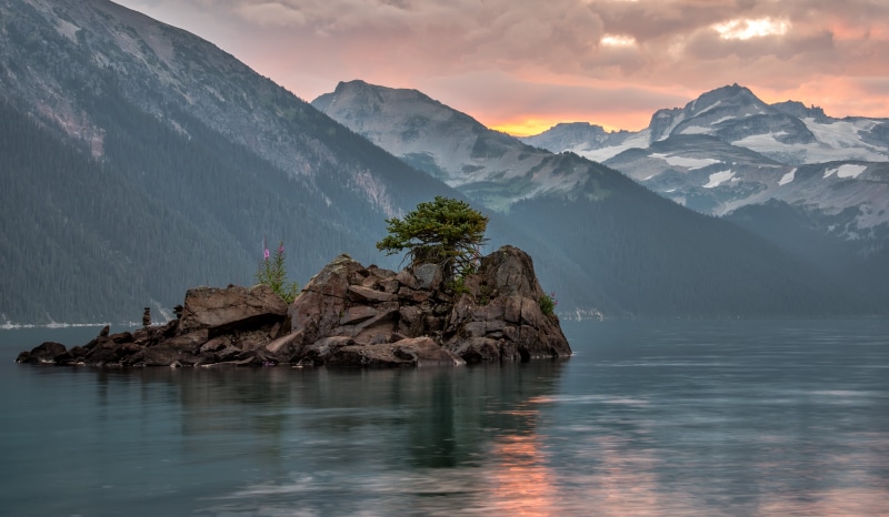 scenic, scene, glacier, Tree, beauty, turquoise, Sunrise  Sunset, British Columbia, Summer, BC, season, nobody, 4K, british, Garibaldi Park, Mountain