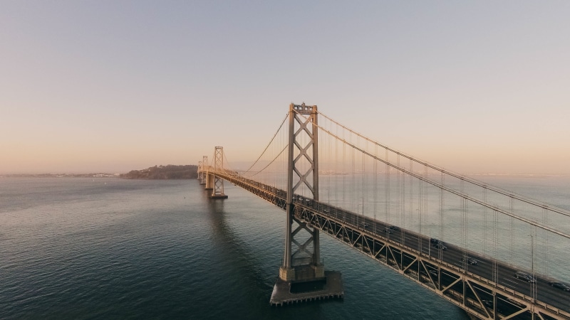 suspension Bridge, fog, california, uSA, water, travel, golden Gate Bridge, body, sunset, bay, built structure, white, white sky, transportation, city