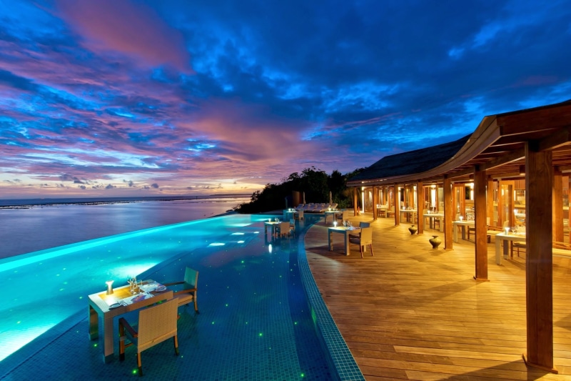 tourist resort, outdoors, scenics - nature, transportation, water, tranquility, tropical climate, table, swimming pool, travel destinations, sea, nature