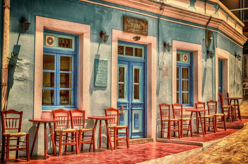 empty, window, rest, travel, built structure, front, 2K, wooden door, eat, chair, no people, absence, residential district, wood - material, hot, drink