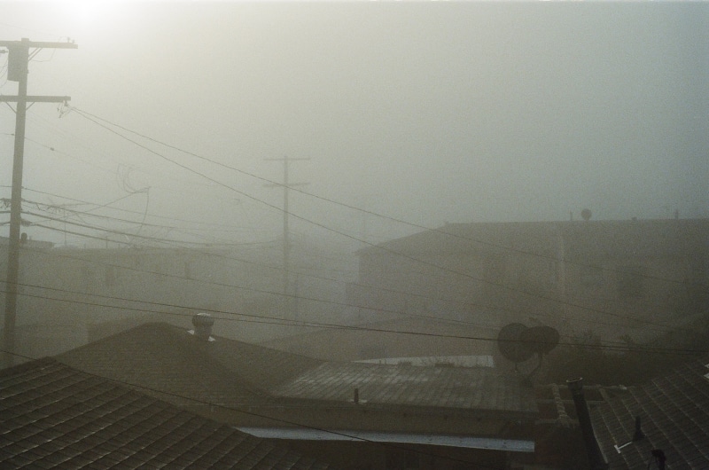 nature, electricity, no people, built structure, brown, iron, landscape, sheet, road, building exterior, technology, city, power supply, day, fog, foggy