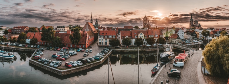 evening, illuminated, recovery, mood, abendstimmung, digital composite, building exterior, lighting, mecklenburg western pomerania, rest, sun, reflection