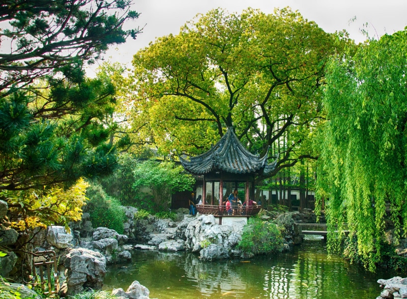 gazebo, forest, pavilion, green Color, kyoto City, famous Place, scenics, tree, 1080P, spirituality, wood - Material, river, brown, chinese Culture, built Structure