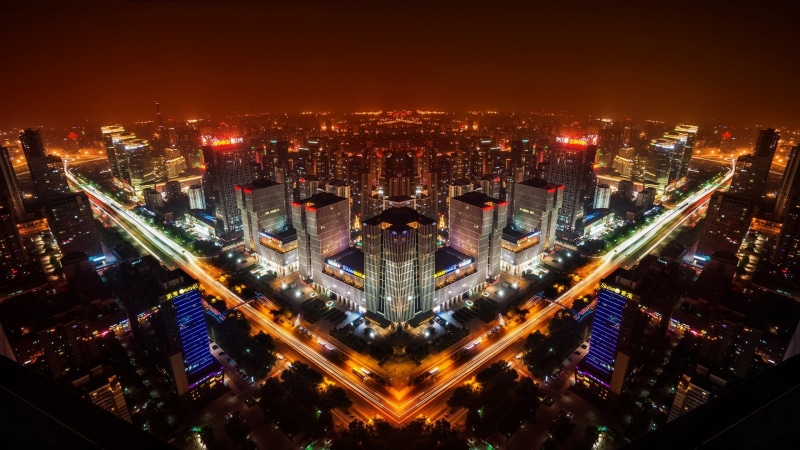 City, 2K, Night, Buildings, China, Lights, Beijing, Skyline
