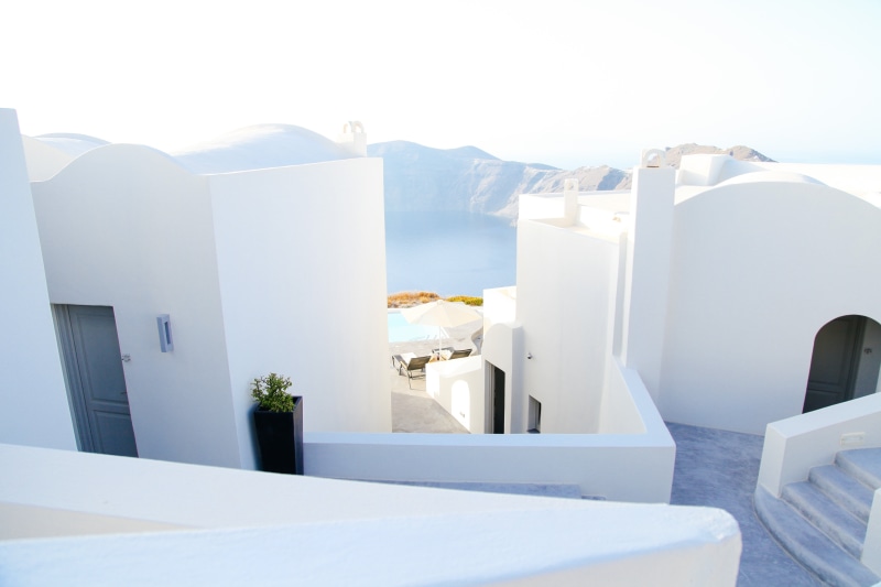 vacation, cyclades Islands, green, resort, outdoors, culture, tourism, potted, classical Greek, architectural, caldera, furniture, architecture, white color