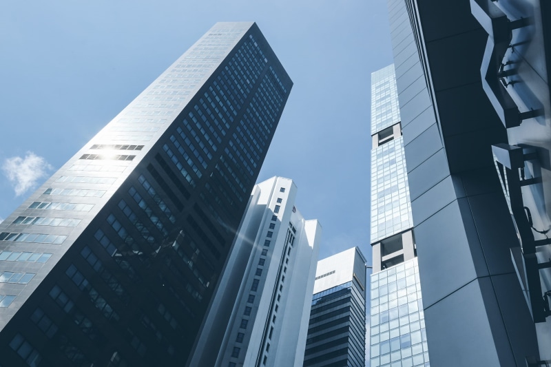 skyscrapers, day, skyline, business, building exterior, cbd, nature, tall, urban, tall - high, sky, architecture, office building exterior, sunlight, glass - material