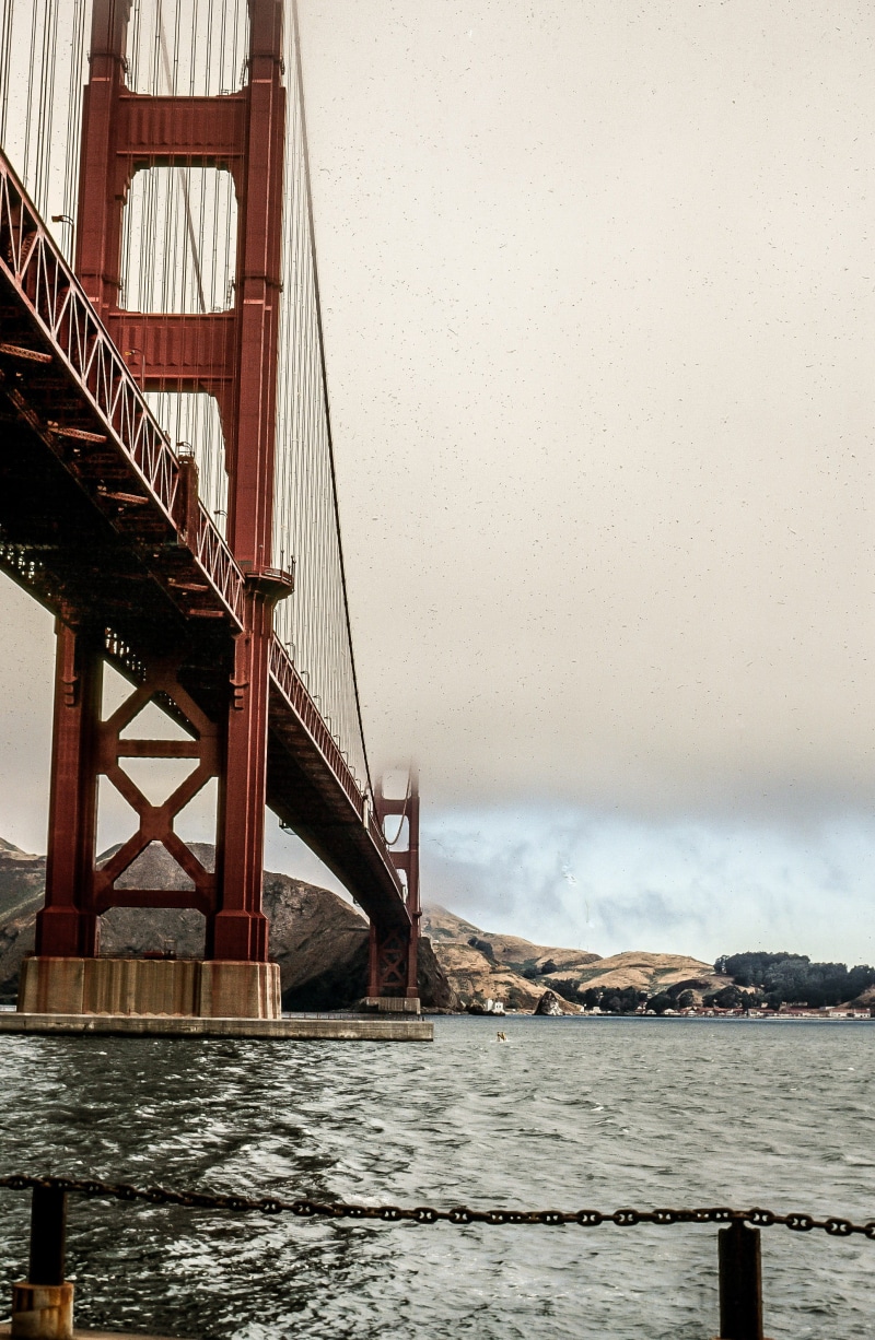 bay, fort, connection, suspension bridge, structure, orange, golden gate, city, historic, surf seawall fort point, beach, suspension, urban, bridge, architecture