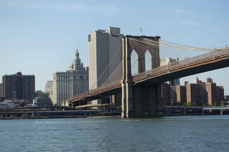 brooklyn bridge, skyline, nature, modern, office building exterior, panorama, architecture, sky, view, no people, bridge, city, built structure, business
