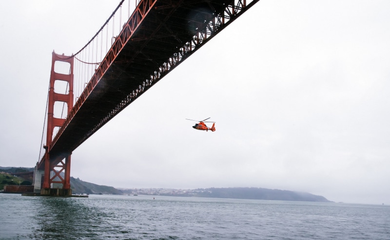 golden gate, sea, rescue, usa, day, landmark, travel destinations, helicopter, ocean, steel, golden gate bridge, scenics - nature, landscape, bay, san francisco
