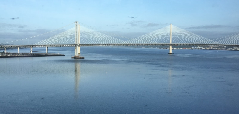 bridge, suspension bridge, forth, flow, bay, outdoors, 2K, travel, tranquility, nature, river, fishing, clouds, edinburgh, boat, estuary, tide, long, sea