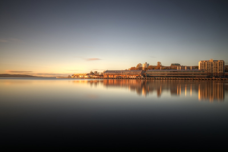 water, 5K, reflection, long  exposure, cityscape, sunset, australia, reflections, port, urban Skyline, coty, dusk, tasmania, tranquility, sunrise, hobart