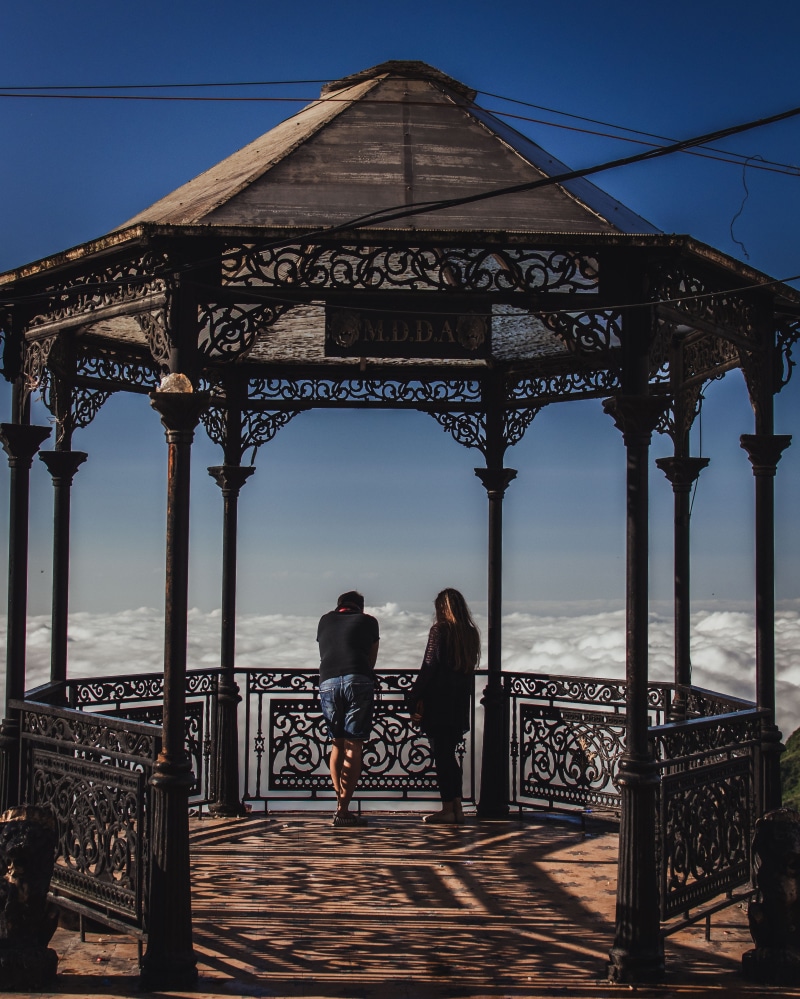 couple, real people, uttarakhand, india, point, people, women, togetherness, morning, travel, ridge, railing, two people, blue, sky, nature, destination
