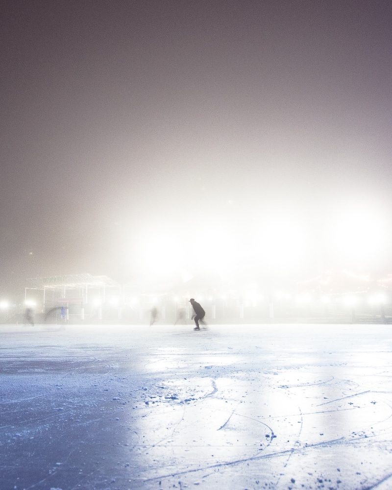 ice, cold temperature, fog, blade, hobby, ice-skating, cold, real people, white, leisure activity, field, winter sport, winter, snow, day, full length