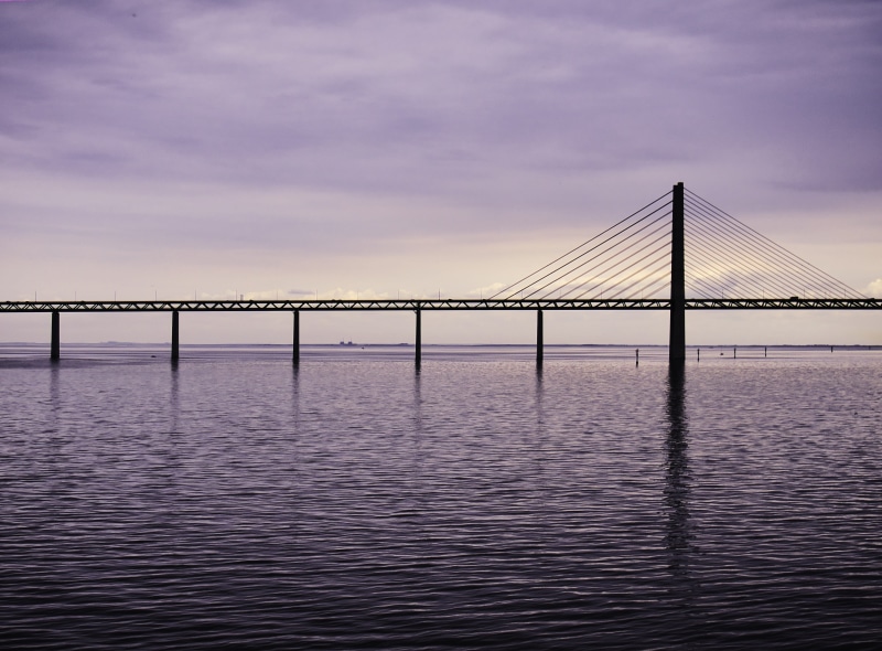 architecture, sky, malmö, outdoors, long, bridge, water, cable-stayed bridge, 4K, baltic sea, connection, nature, scenics - nature, transportation, built structure