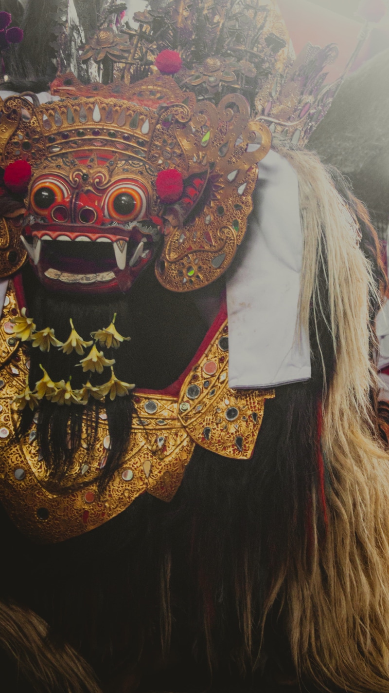culture, art and craft, 4K, costume, portrait, indoors, close-up, barong dance, ornate, art, craft, barong, arts culture and entertainment, day, no people