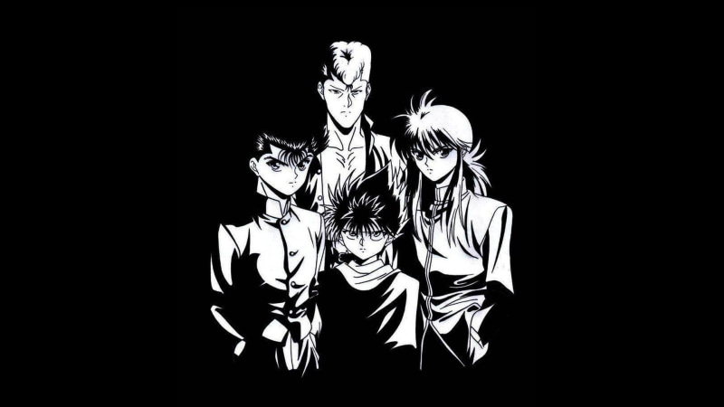 Hiei (Yu Yu Hakusho), Yu Yu Hakusho, monochrome, 1080P