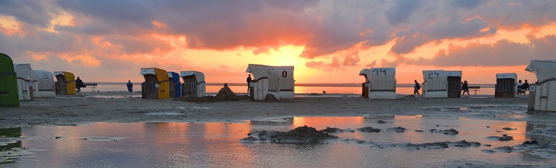 sea, scenics - nature, sunset, land, east frisia, industry, sea view, beach chair, pollution, north sea, built structure, building exterior, sky, cloud - sky