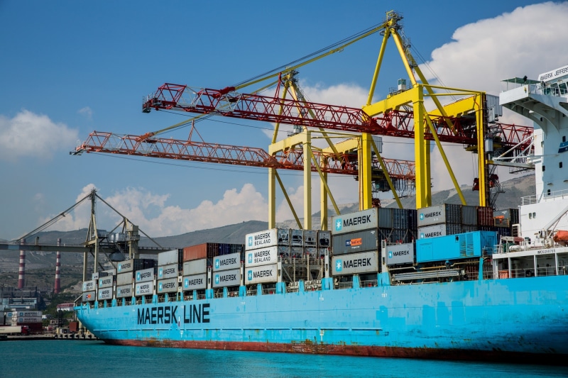 ship, water, sea, architecture, blue, cloud - sky, industry, built structure, crane - construction machinery, building exterior, construction industry