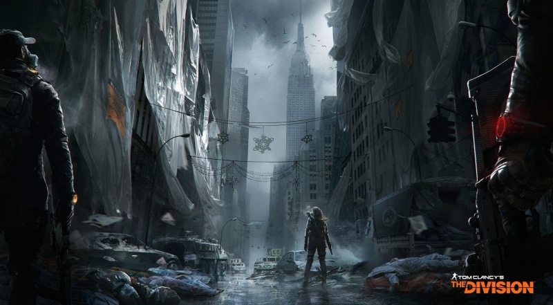 incidental people, illuminated, gameplay, clancys, standing, building, group of people, smoke - physical structure, Games, Tom Clancy, place of worship