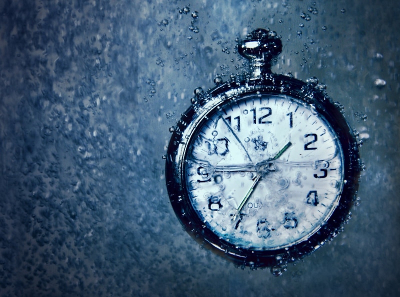 close-up, pocket watch, clock, clock face, shape, accuracy, circle, indoors, frozen, pocket, winter, blue, no people, water, 1080P, instrument of time