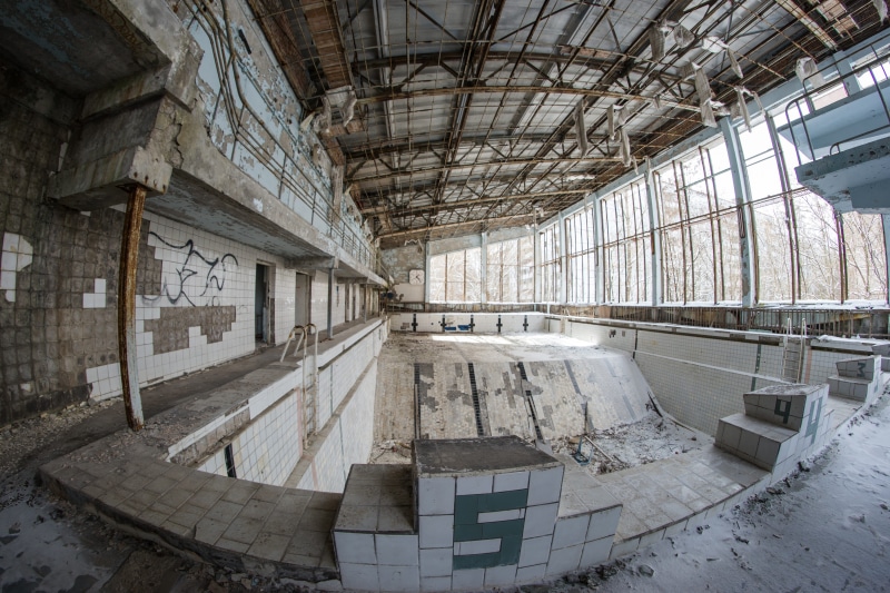 indoors, messy, weathered, derelict, factory, exercise, old, obsolete, explorer, rusty, radioactive, disaster, deserted, ceiling, no people, abandoned