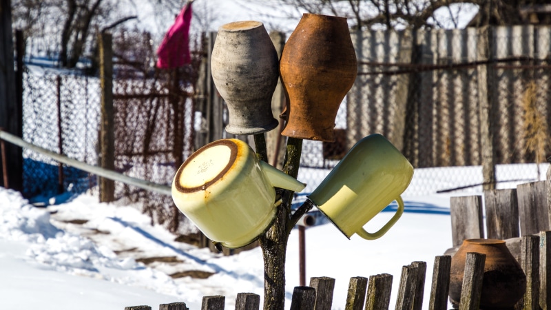 ukraine, empty, still life, pot, close-up, decay, radiation, urban, exclusion zone, lost place, equipment, architecture, winter, forgotten, cold temperature