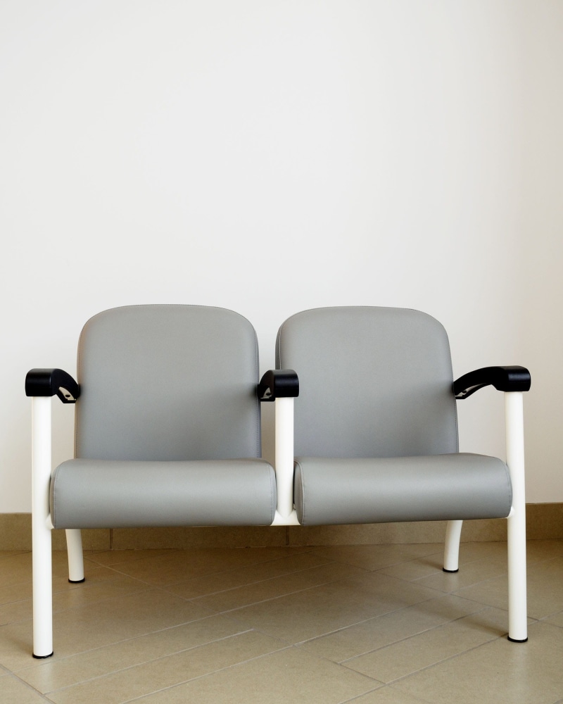 wood, concept, chairs, clean, space, metal, decoration, minimal, wait, sofa, comfortable, area, two, wall, still life, lounge, home, indoors, studio shot