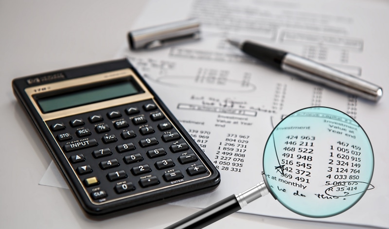 statement, diagram, magnifying, indoors, glass, examination, financial, auditor, 2K, technology, no people, review, still life, analyzing, investment