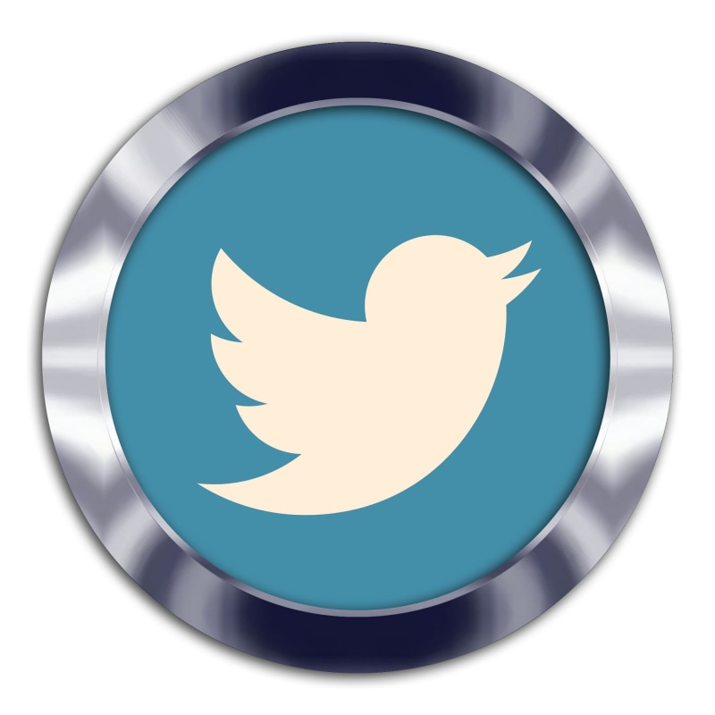 blue, media, logo, symbol, close-up, communication, silver, white background, no people, 1080P, twitter, sign, studio shot, shape, frame, icon, design